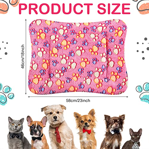 4 Pack Soft Pet Bed Mat Small Dog Crate Fleece (23 x 18 Inches / Vivid Color)