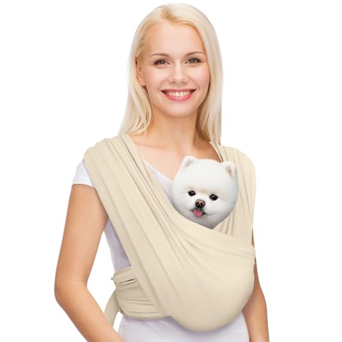Small Dog Sling Carrier (Beige / Plus)