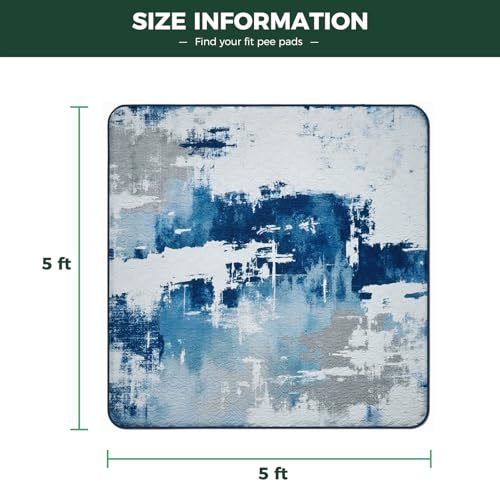 Washable Pee Pads for Dogs (Tie-dye Blue / 63" Square (1 Pack))