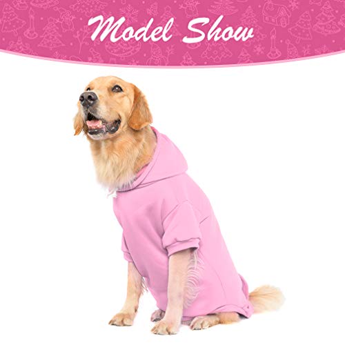 Dog Hoodie for Large Medium Small Dogs (Pink / X-Large)