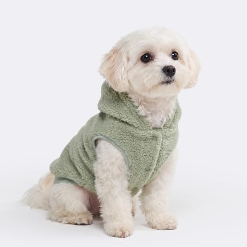 Sherpa Fleece Dog Jacket (Light Green / Medium)