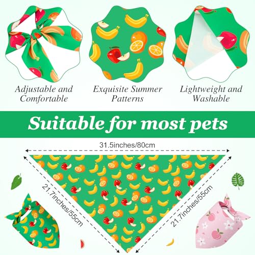 100 Pcs Summer Bandanas for Dogs Bulk (Summer / 31.5 x 21.7 x 21.7 Inch)