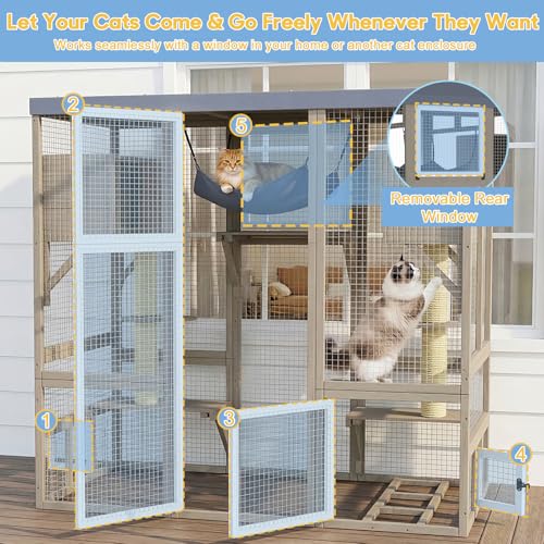 Catio Outdoor Cat Enclosure (61.5"L x 34"W x 57.5"H)