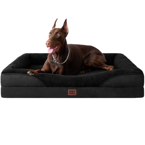 Orthopedic XL Dog Bed for Large Dog (Black / 48x35x7.5)