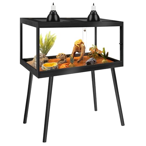 Reptile Enclosure with Leg (Black / 40"x20"x20",65Gallons)