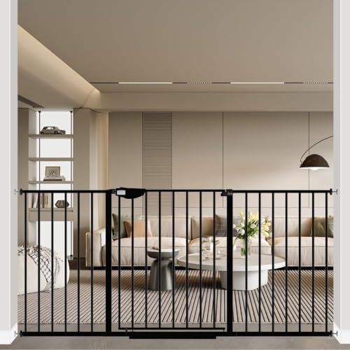 Triple Lock Baby Gate 49.21 (Black / 49.21-66.54"/125-169cm)