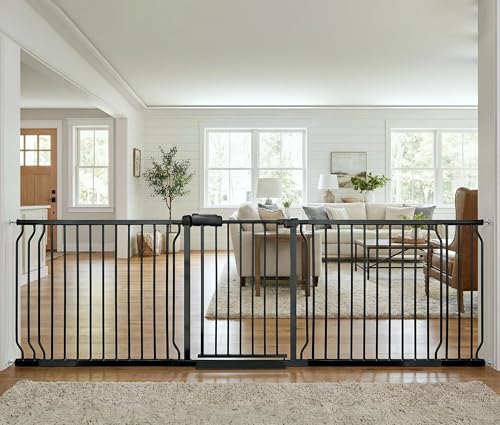 Extra Wide Baby & Dog Gate 85.8 (Black / 85.8"-105"/218-266CM)