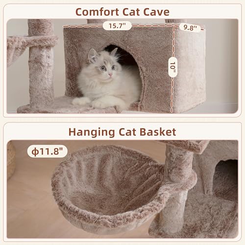 Cat Tree Tower for Indoor Cat (47.24 inches / Muchroom)