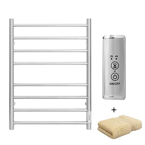 Towel Warmer Wall Mounted with Built (8 Bars / Brushed Nickel)