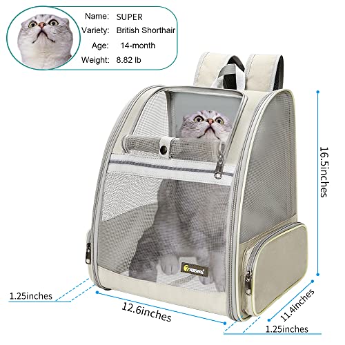 Innovative Traveler Bubble Backpack Pet Carriers for Cats and Dogs (Creamy White)