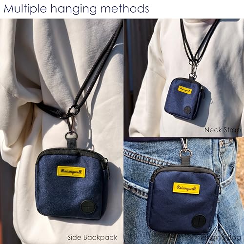 Dog Treat Pouch for Pet Walking and Training with Clicker Poop Bags Small Fanny Zipper Pack Holder for Puppy Snack Dispenser Kit for Leash and Outdoor Use (One Bag / a2.Blue)