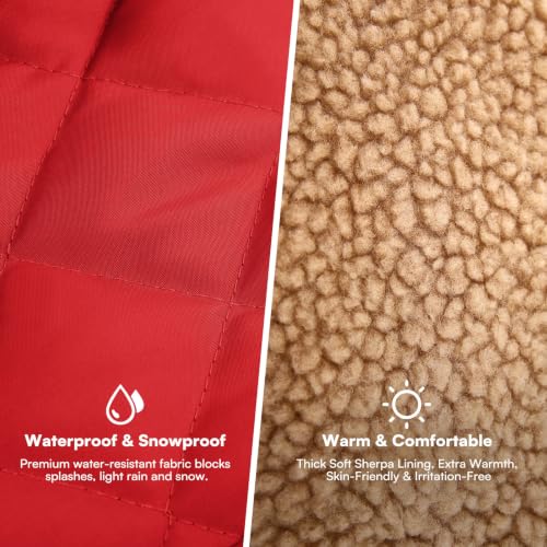 XL Warm Dog Cold Weather Coat Ultra Thick Quilting Winter Jacket (X-Large / Red)