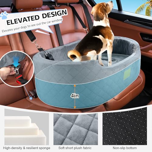 Dog Car Seat for Medium & Large Dogs up to 55 lbs (Gray)