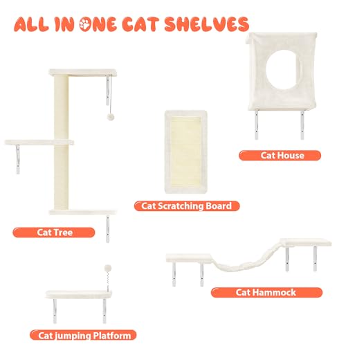 Cat Wall Shelves Set (Beige)