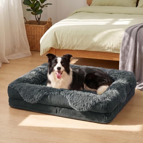 Orthopedic Dog Bed Extra Large Sized Dog (Grey / 48"L x 35"W x 7.5"T)
