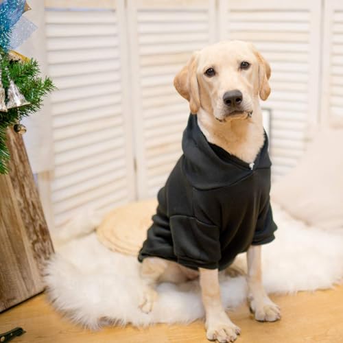 Dog Hoodie for Large Medium Small Dogs (Black / XX-Large)