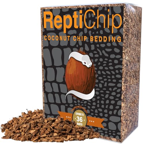 ReptiChip Reptile Bedding Loose Coconut Chip 36 Quart Coco Husk Substrate Mulch for Snake Habitat (36 Quart)