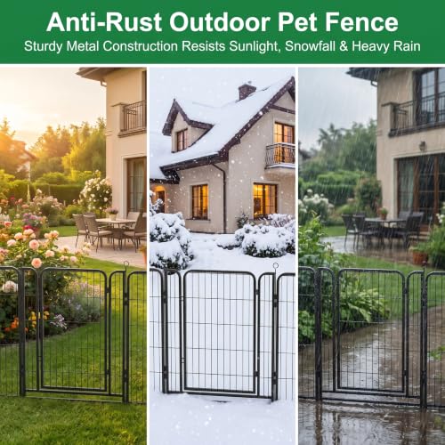 Dog Playpen Outdoor Extra Wide 12 Panels Heavy Duty Dog Fence 40" (32"W x 40"H)