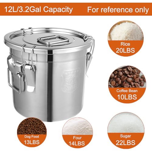 304 Stainless Steel Airtight Canister for Kitchen (12L)