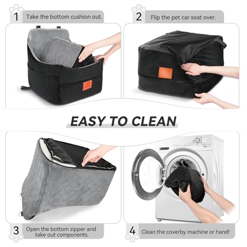 Dog Car Seat for Small (Black/Grey)