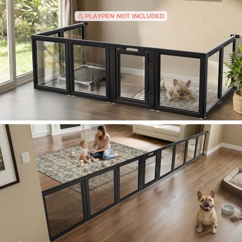Fence-to-Wall Anchors for AuraSpace Acrylic Indoor Dog Playpen (Black / 35"H)