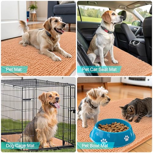 Dog Door Mat for Muddy Paws 32x20 (Orange / 32" X 20")