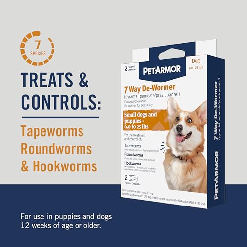 7 Way Dog Dewormer Small 6 (Small Dogs & Puppies (6-25 lbs) / 6 Count)