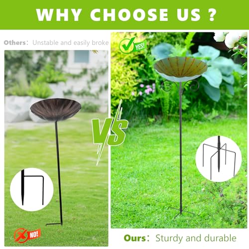 Metal Bird Baths for Outdoors (Yellow Green)