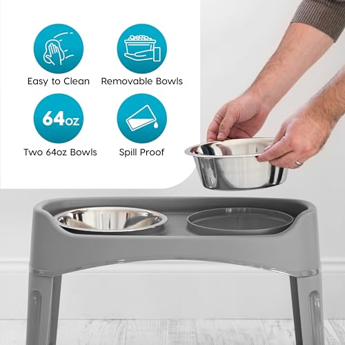 Elevated Dog Bowls (Gray)