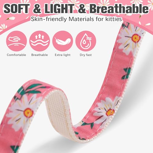 Cat Harness and Leash Set with Bow Knot (Pink Flowers)