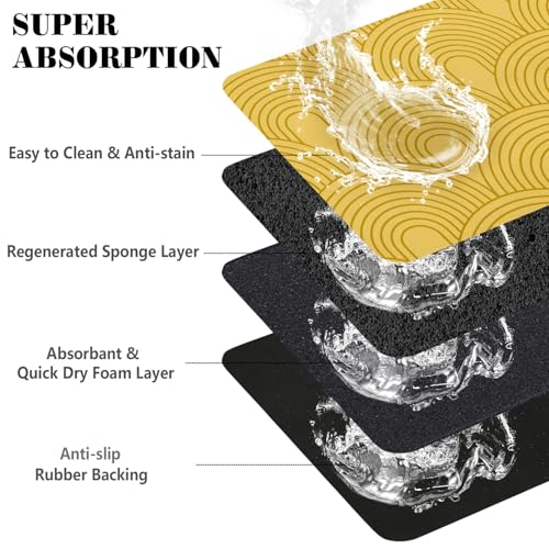 Dog Food Mats for Floors Absorbent (XL(24"×32") / 01-Yellow)