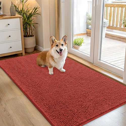 Dog Door Mat for Muddy Paws 54x32 (Maple Red / 54" X 32")