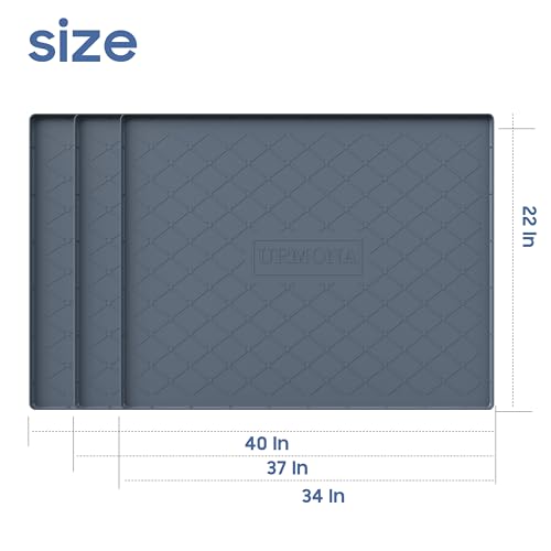 Pet Food Mat 34 x 22 in (Dark Gray / 34"L x 22"W)