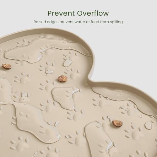 Dog Food Mat Anti (19.4" x 9.8" / Beige)