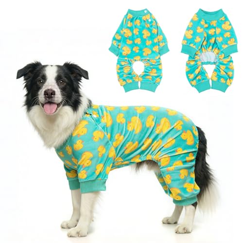 Dog Pajamas Soft Stretchy Fleece Puppy Sweater for X (Yellow Duck(pack of 1) / X-Large)