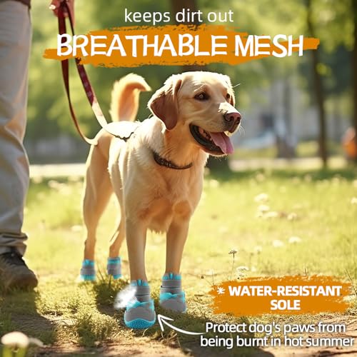 Dog Boots for Large Dogs (Blue / Width 2.55 Inch)