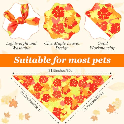 50 Pcs Fall Dog Bandanas Bulk (Maple Leaves / 31.5 x 21.7 x 21.7")