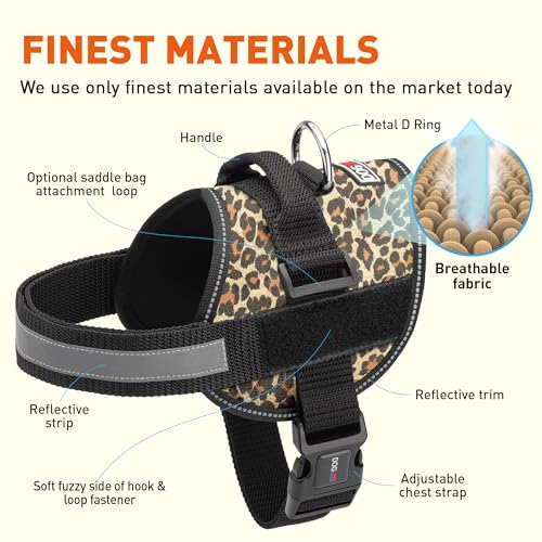 Dog Harness Reflective No (Leopard Brown / Girth 15" to 18")