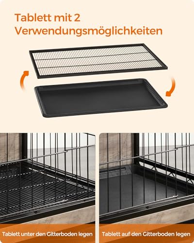32.5" Dog Crate Furniture (Greige / 32.5"L x 21.9"W x 25.2"H)