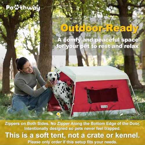 Tent House for Pets up to 100lb (Red / Large, 39.4''L x 31.5''W x 26.4''H)