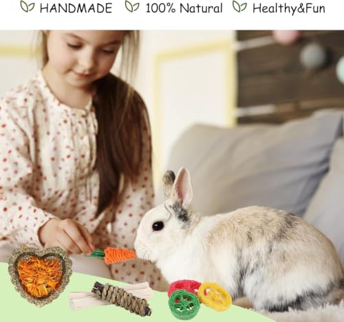 Bunny Toys 21PCS Rabbit Chew Toys for Teeth (21Pack-small Set)