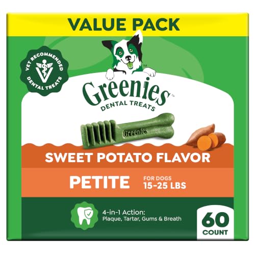 Petite Natural Dental Dog Treats (60 Count (Pack of 1))
