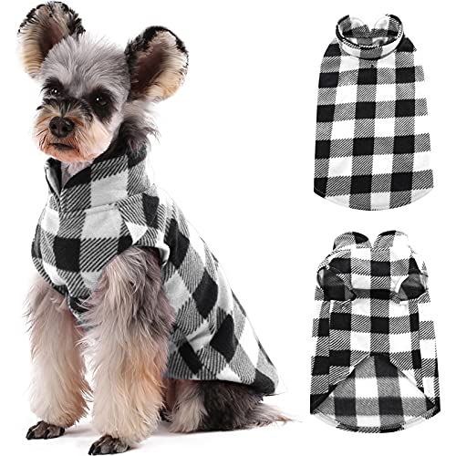Dog Fleece Vest (Black Plaid / Small (Chest Girth: 16.1'' ))