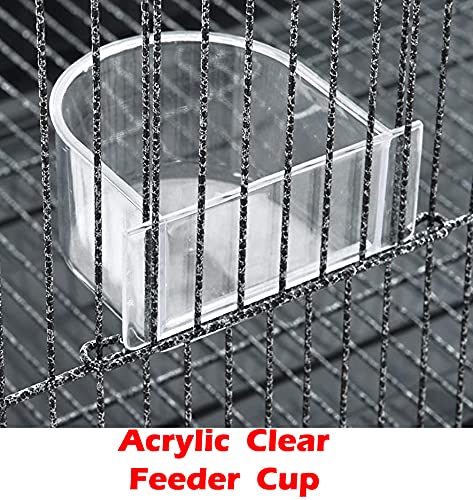 42" Sturdy Wrought Iron Single Stackable Center Divided Side Nesting Box Doors Breeder Breeding Bird Flight Double Rolling Cage for Aviaries Canaries Cockatiels Lovebirds Finches Budgies Small Parrots (Black Vein)