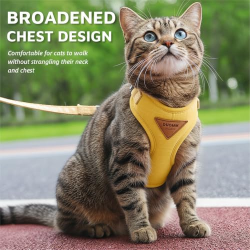 Escape Proof Cat Harness and Leash Set (Yellow / XS)