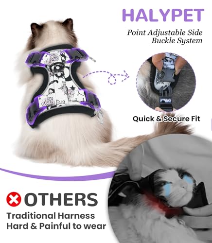 Cat Harness and Leash Set (H604 Pro Moonlight Meow / Medium (13-18lb))