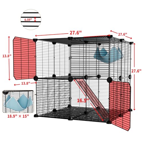 Medium Cat Cage Indoor (S - 27.6" × 27.6" × 27.6")