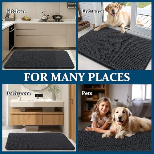 Dog Door Mat for Muddy Paws 32x20 (Dark Grey / 32" X 20")