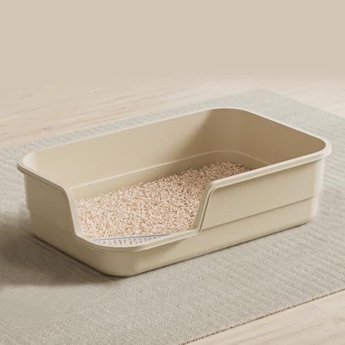 Extra Large Cat Litter Box with High Sides (White)