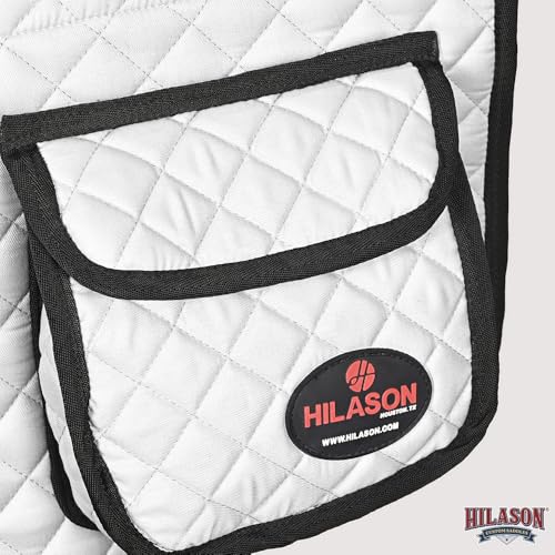 Western Horse Luxury Quilted Saddle Pads with Pockets (White)